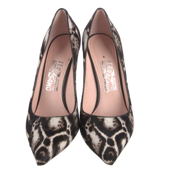 Authentic Salvatore Ferragamo Ponyhair Animal Print Pumps - Picture 2 of 5